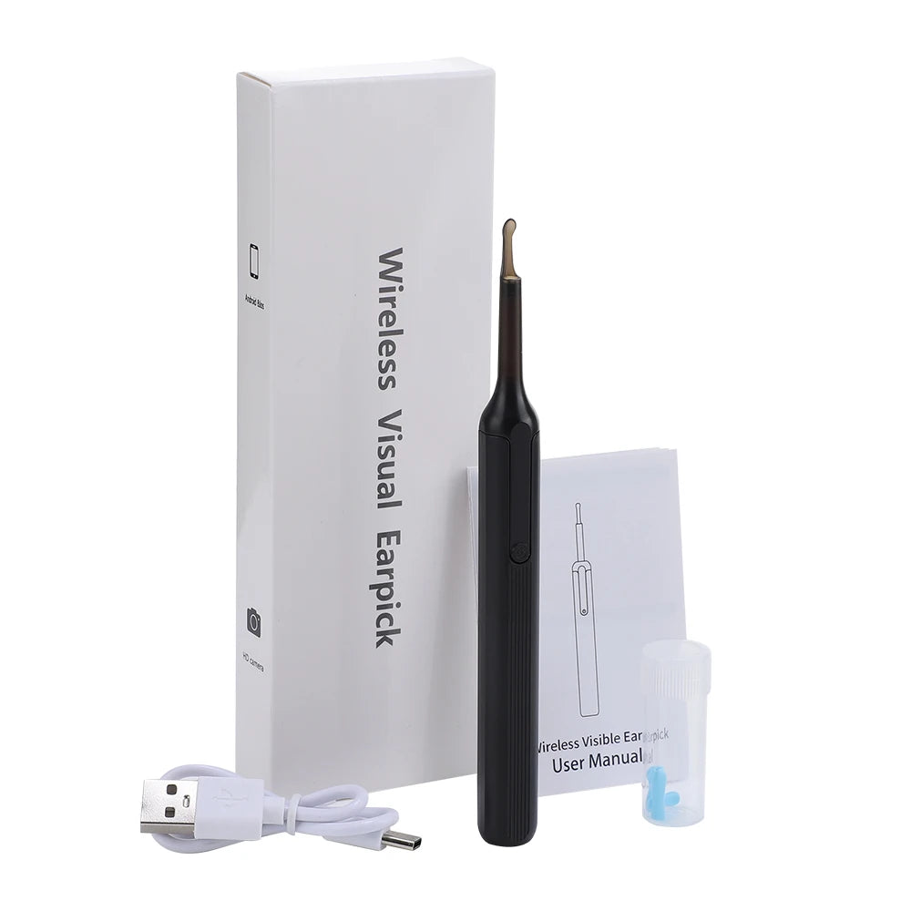 Wireless Ear Otoscope 3.0Mm Ultra-Thin Wifi Ear Scope Camera with Earwax Removal Tool Ear Cleaner for IOS Iphone Android