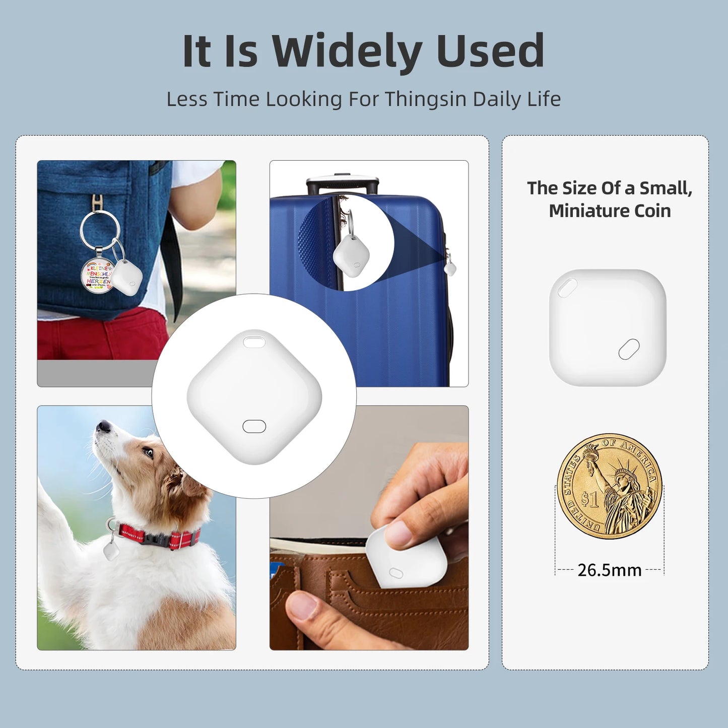 Smart Bluetooth GPS Tracker Work with Apple Find My APP Itag anti Lost Reminder Device MFI Rated Locator Car Key Pet Kids Finder