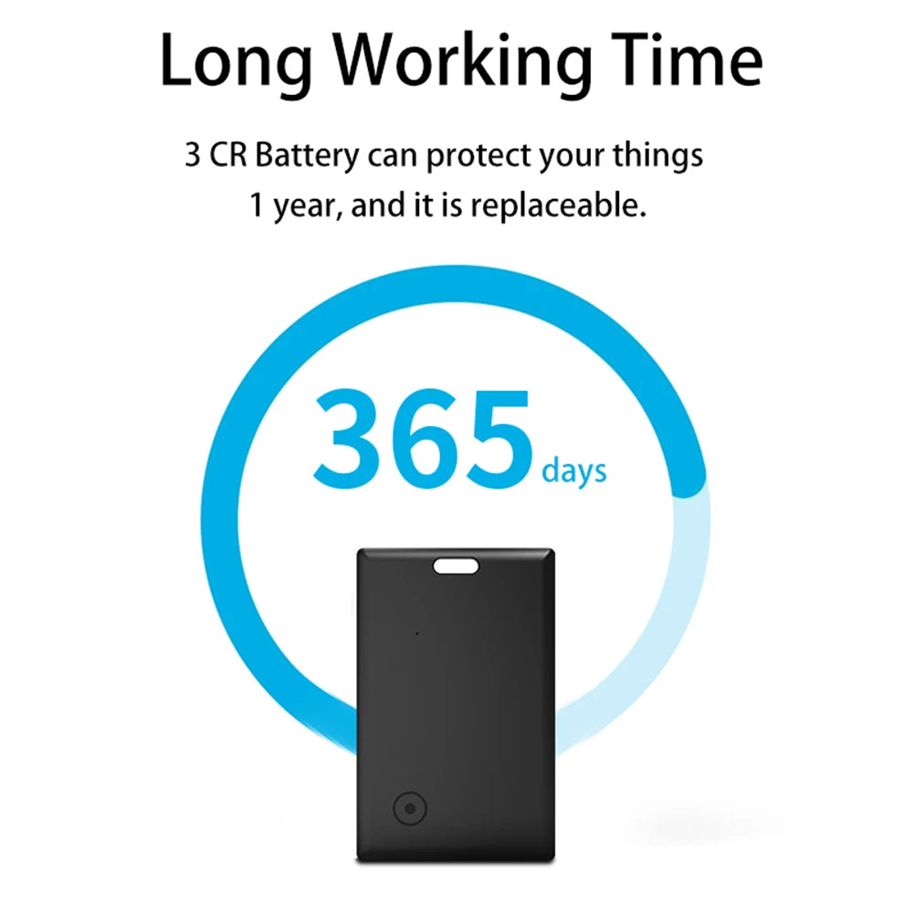 Smart Card Wallet Tracker Card Smart Bluetooth-Compatible Tracking with Key Chain Hole GPS Locator Smart Tag Wallet Phone Finder