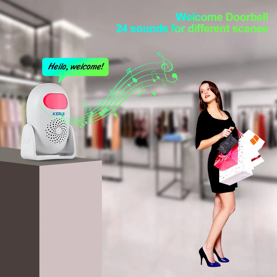 Wireless Burglar Alarm PIR Motion Detector with 100Db Alarm Sound PIR Motion Sensor LED, Infrared Welcome Alarm Detector