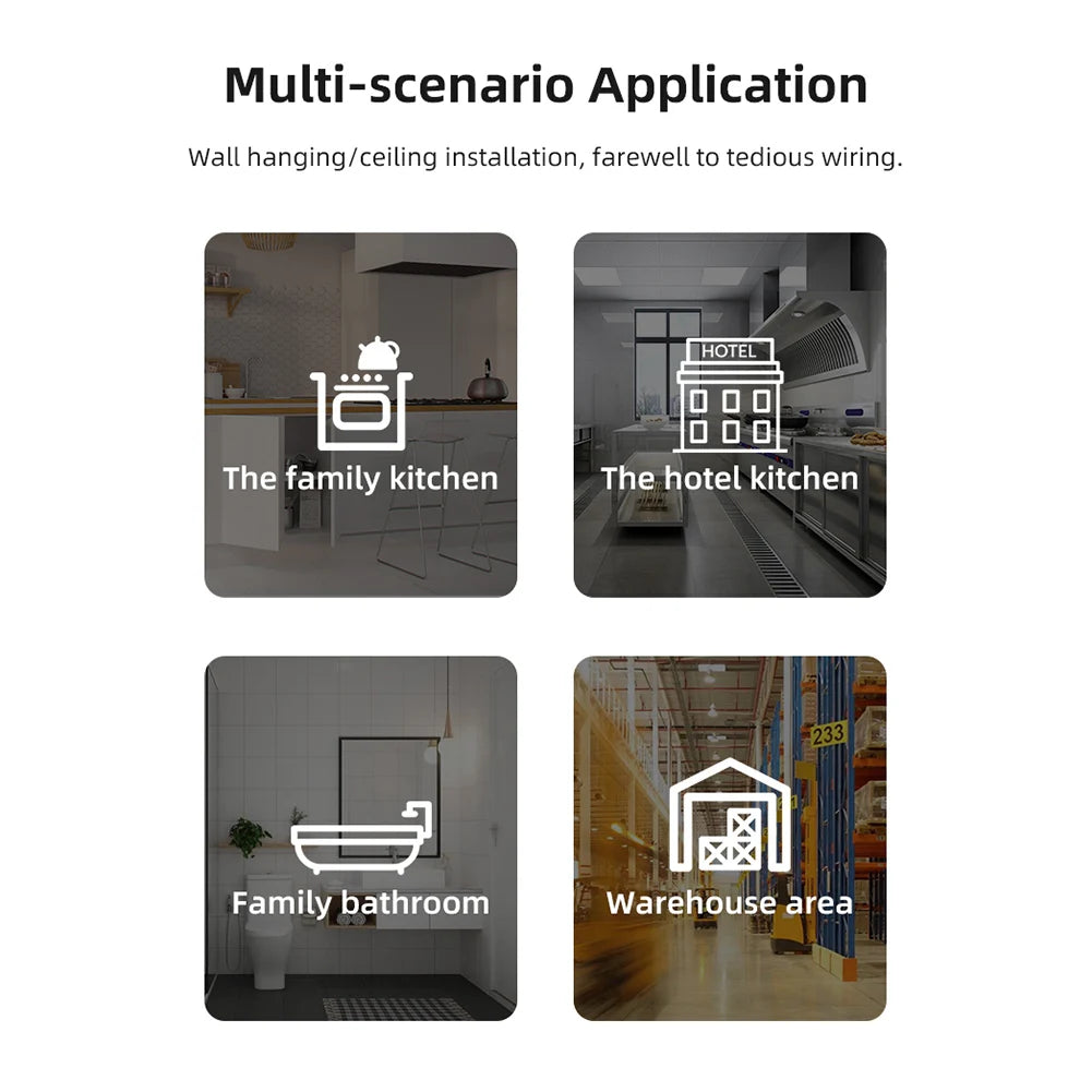 Tuya Gas Leak Sensor Sound Alarm Propane Detector Multifunctional Home Gas Alarm Bluetooth-Compatible for LPG Gas Biogas Methane