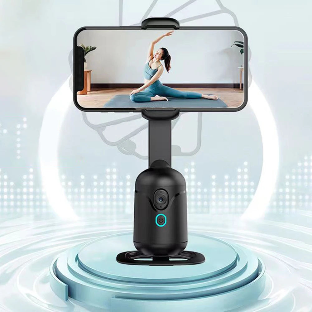 Auto Face Tracking Tripod 360° Rotation Auto Tracking Phone Holder Rechargeable Smart Shooting Stand for Tiktok Video Recording