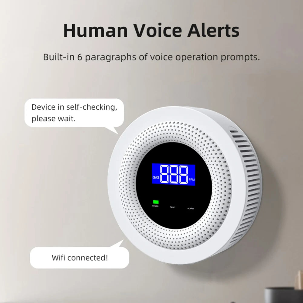 Tuya Wifi Natural Gas Leak Detector Wireless Gas Leakage Sensor Home Security Sound Alarm Smart Life APP for Smart Device
