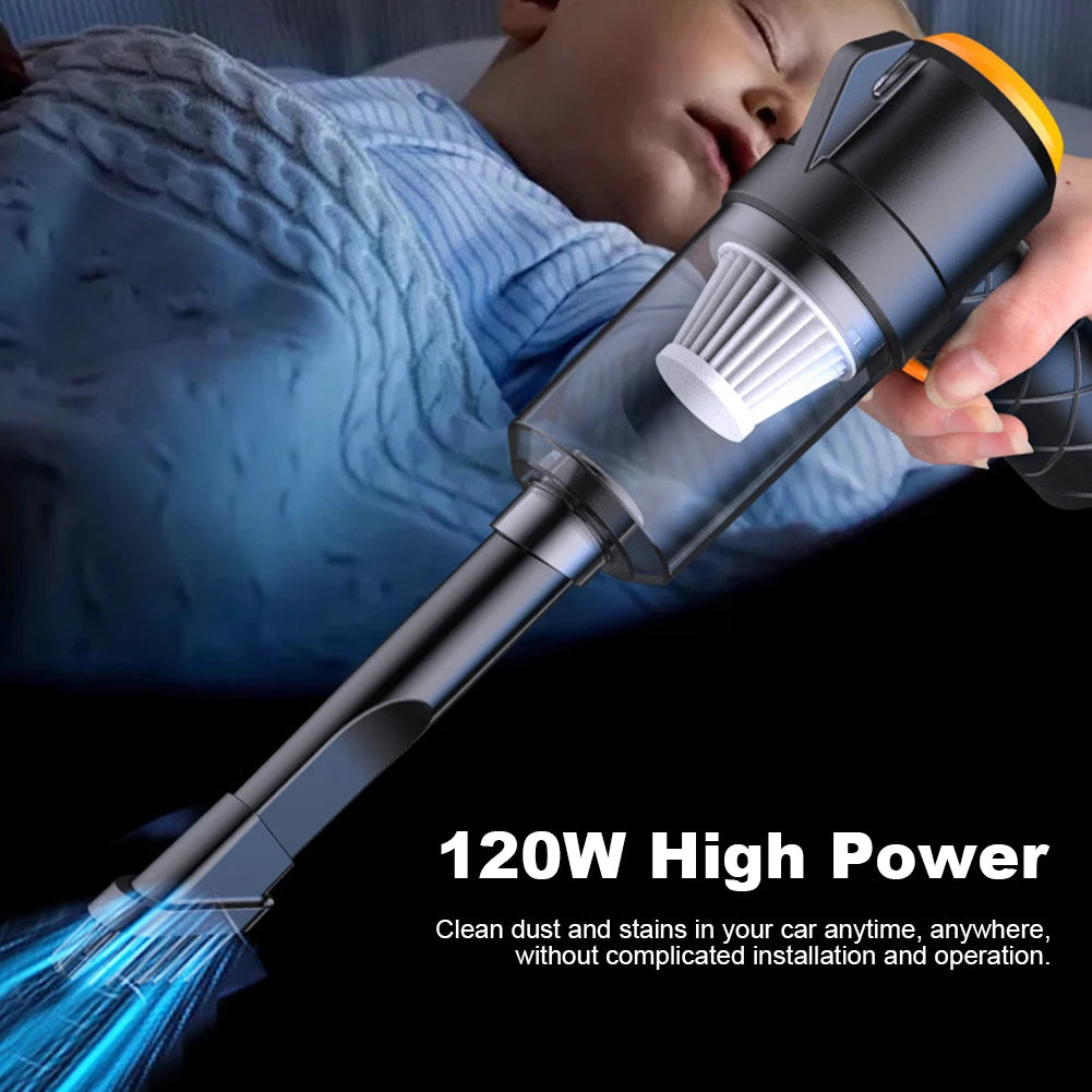 6 in 1 Blowing Suction Car Cleaner Type-C Rechargeable High Power Vacuum Cleaner Multifunctional for Car Home Keyboard Cleaning
