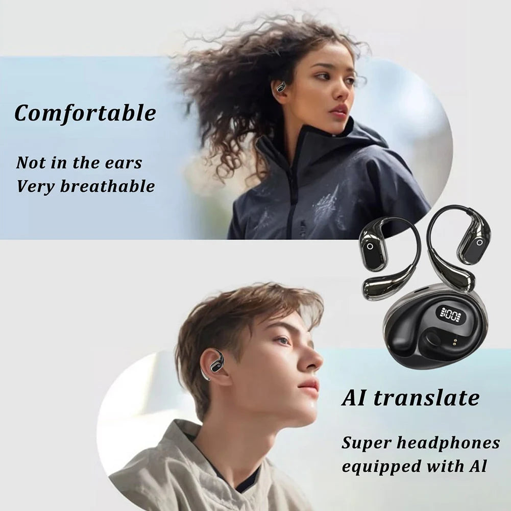 AI Language Translation Earbuds 138 Languages Bluetooth-Compatible 5.3 Translator Earbuds Translator Device for Travel Business