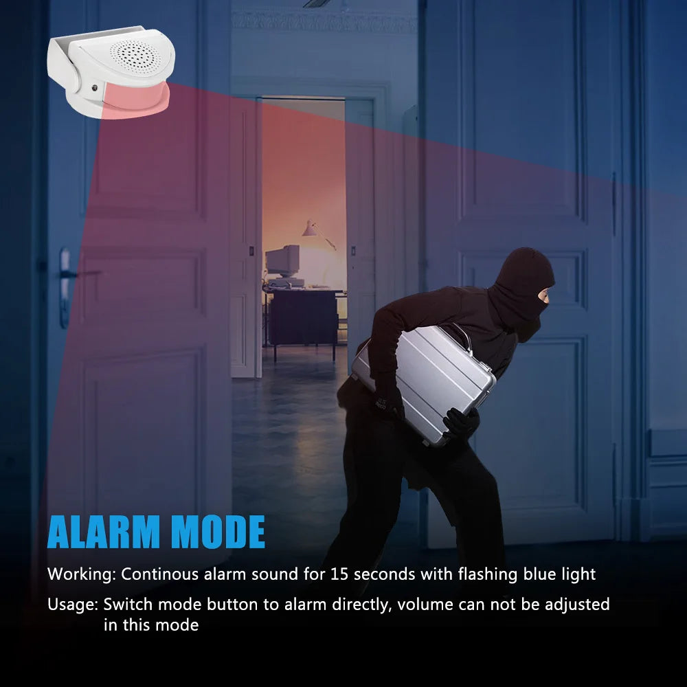 32 Songs Wireless PIR Motion Sensor Door Bell Chime Welcome Chime Bell for Shop Home Hotel Security