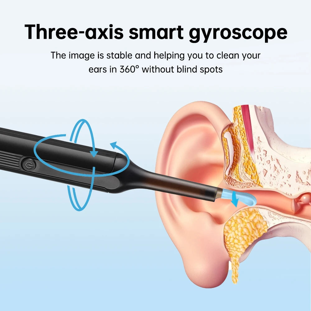 Wireless Ear Otoscope 3.0Mm Ultra-Thin Wifi Ear Scope Camera with Earwax Removal Tool Ear Cleaner for IOS Iphone Android