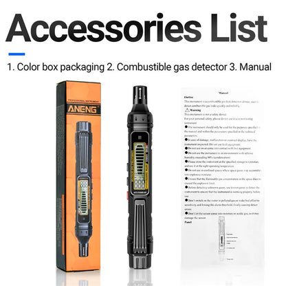 GN805 Combustible Gas Detector Sound Alarm Natural Gas Leakage Detector 50~10000PPM Methane Flammable Alcohol Gas Analyzer
