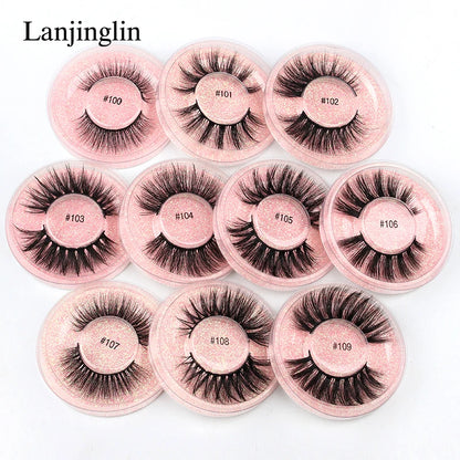 Mink Lashes Bulk Wholesale 10/50/100 Pairs 3D Mink Eyelashes Natural Fluffy False Eyelashes Pack Makeup Soft Thick Fake Lashes