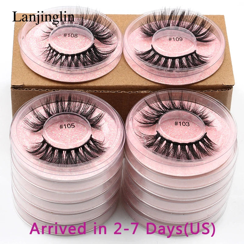 Mink Lashes Bulk Wholesale 10/50/100 Pairs 3D Mink Eyelashes Natural Fluffy False Eyelashes Pack Makeup Soft Thick Fake Lashes