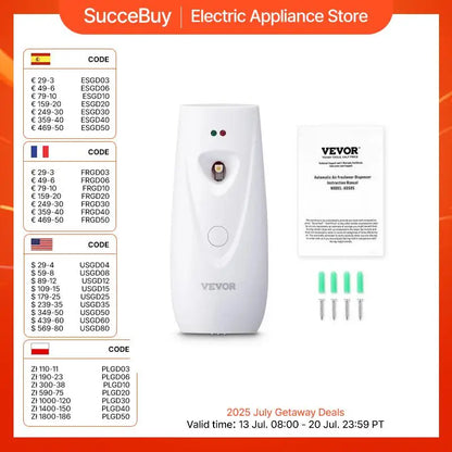 Automatic Air Freshener Spray Dispenser 2/4-Pack Wall Mounted or Freestanding Air Freshener for Home Bathroom Office Hotel