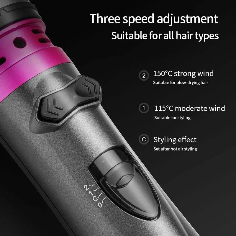 Multifunctional 3 in 1 Hot Air Auto-Rotating Hair Dryer Brush, Curling Straightening Styling