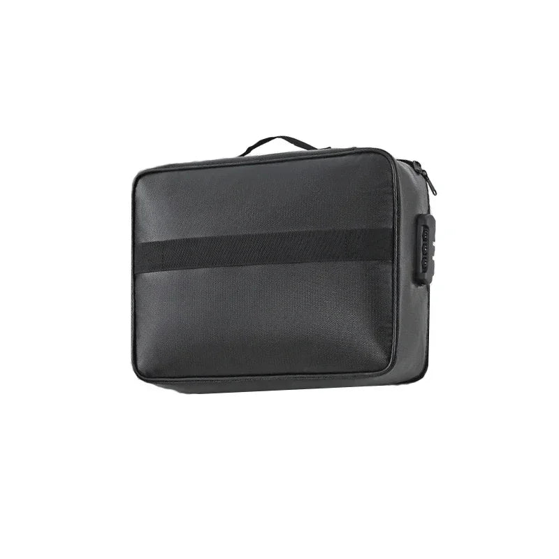 ID Storage Bag with Lock Fireproof Document Bag Briefcase Fireproof Waterproof Document Storage Storage Bag under Desk Drawers