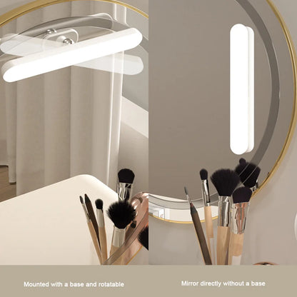 Wireless LED Makeup Mirror Light USB Charging Adjustable Color Brightness & Angle Simple Bedside Lamp for Home Bathroom