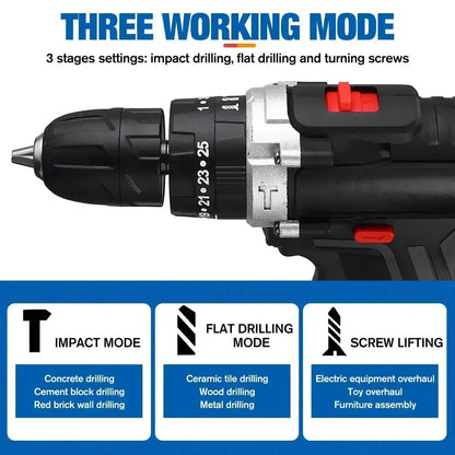 28+3 Torque Cordless Screwdriver Drill 3 in 1 Mini Electric Impact Drill Screwdriver Woodworking DIY Power Tool Lithium Battery