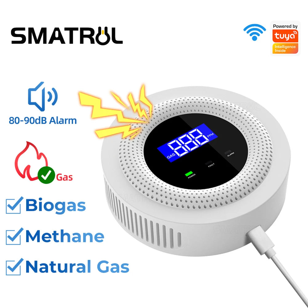 Tuya Wifi Natural Gas Leak Detector Wireless Gas Leakage Sensor Home Security Sound Alarm Smart Life APP for Smart Device