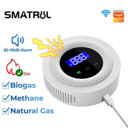 Tuya Wifi Natural Gas Leak Detector Wireless Gas Leakage Sensor Home Security Sound Alarm Smart Life APP for Smart Device
