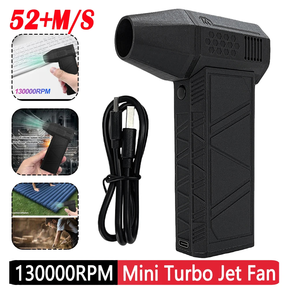 130000RPM Mini Turbo Jet Fan Car Dryer Brushless Motor Handheld Dust Blower Electric Air Snow Blower for Computer Keyboard