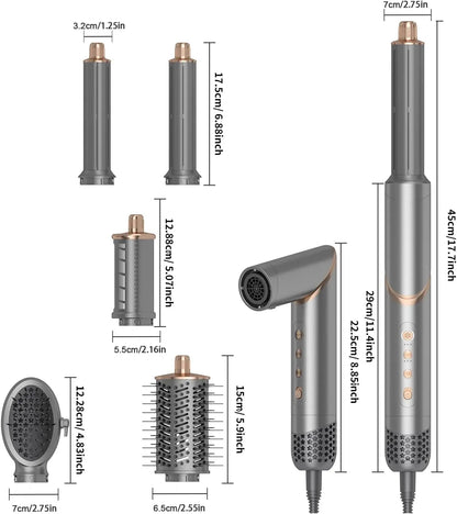 5 IN1 Hair Dryer Curling Iron Straightener Hair Brush Electric Hairdryer Folding Styling Comb Negative Ion Home Hot Air Comb Set