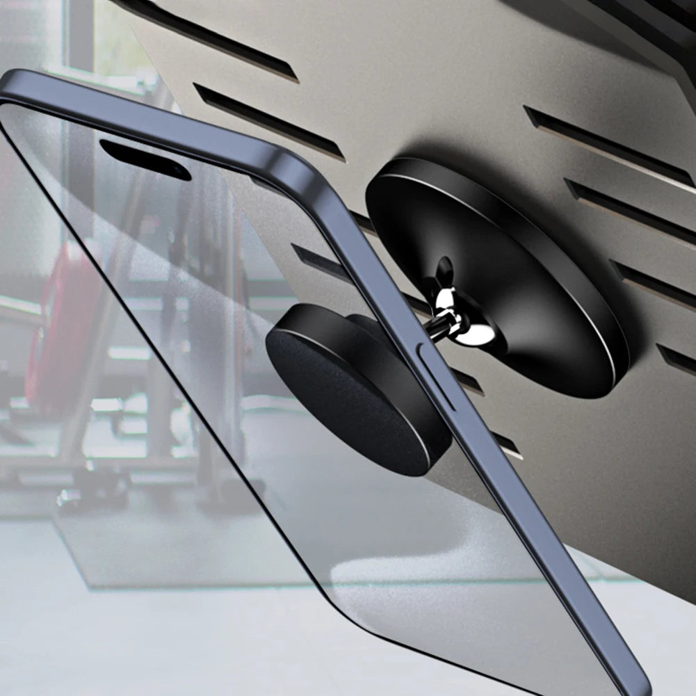 Double-Sided Magnetic Phone Holder Alloy Base Dual Magnet Mount Stand for Magsafe Iphone 15/14/13/12 Series for Gym Car Kitchen