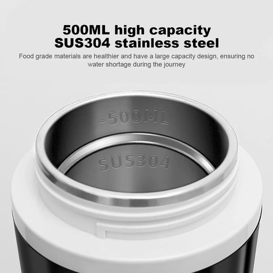 12V/24V Car Heated Smart Mug Smart Temperature Control Car Heating Cup Digital LCD Display Water Warmer Bottle 500ML Thermos Cup