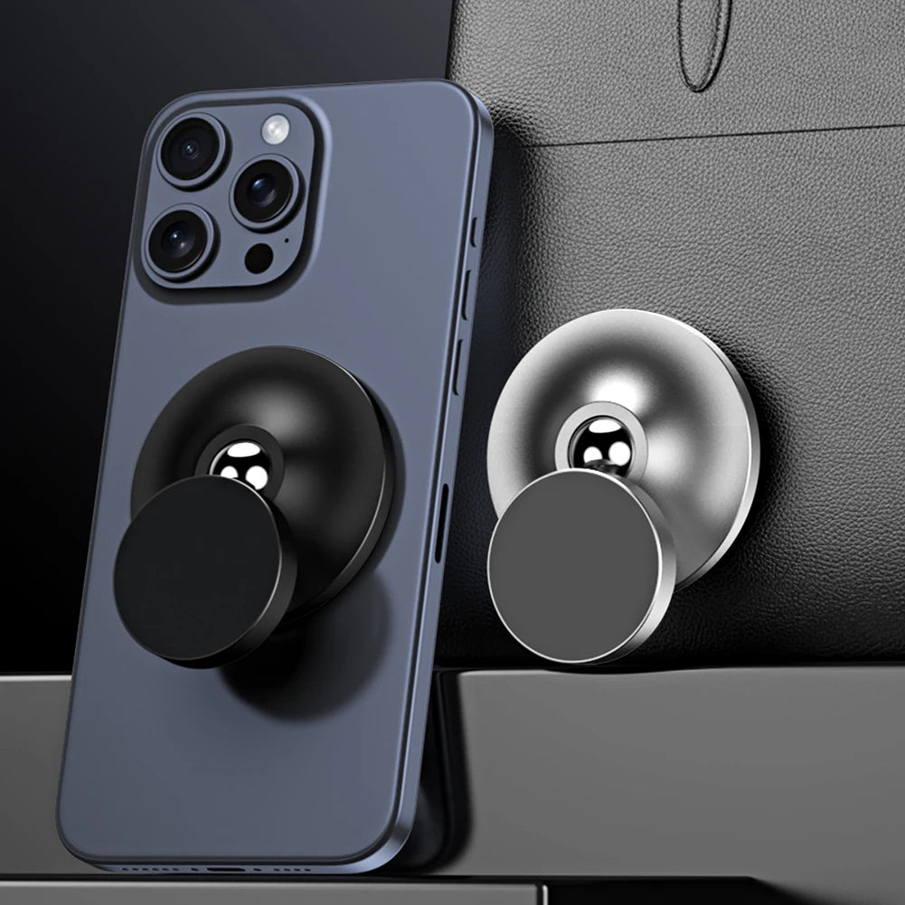 Double-Sided Magnetic Phone Holder Alloy Base Dual Magnet Mount Stand for Magsafe Iphone 15/14/13/12 Series for Gym Car Kitchen