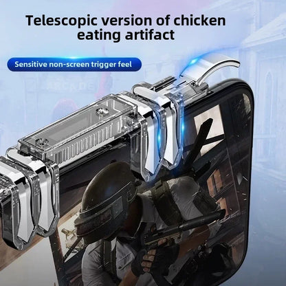 6 Fingers Cell Phone Gamepad Joystick Controller Z06 for PUBG Aim Shooting ABS Key Button Game Trigger for IOS Android Universal