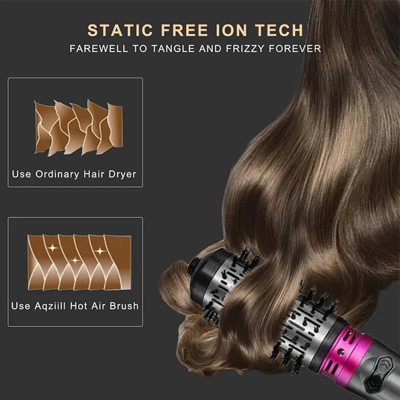 Multifunctional 3 in 1 Hot Air Auto-Rotating Hair Dryer Brush, Curling Straightening Styling