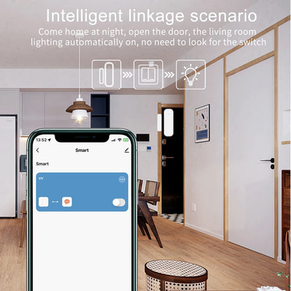 Smart Door and Window Sensor, 2.4G Wifi Door Sensor, Tuya/Smart Life Contact Sensors for Home Security & Smart Home Automation