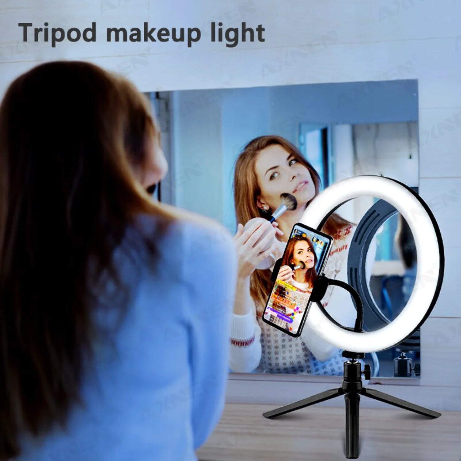 26Cm 10Inch Selfie Ring Light round Ring Lamp with Phone Holder Photography Fill Lighting with Tripod Youtube Live Video