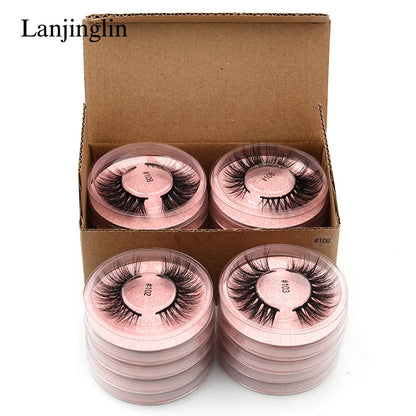 Mink Lashes Bulk Wholesale 10/50/100 Pairs 3D Mink Eyelashes Natural Fluffy False Eyelashes Pack Makeup Soft Thick Fake Lashes