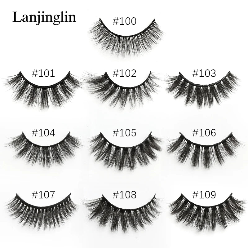 Mink Lashes Bulk Wholesale 10/50/100 Pairs 3D Mink Eyelashes Natural Fluffy False Eyelashes Pack Makeup Soft Thick Fake Lashes
