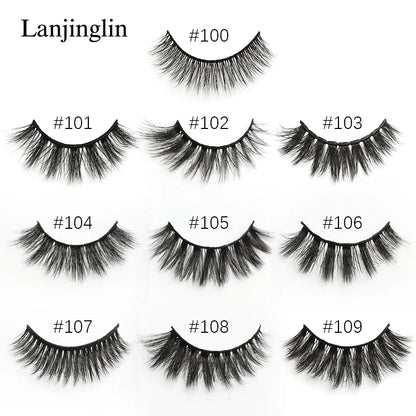 Mink Lashes Bulk Wholesale 10/50/100 Pairs 3D Mink Eyelashes Natural Fluffy False Eyelashes Pack Makeup Soft Thick Fake Lashes