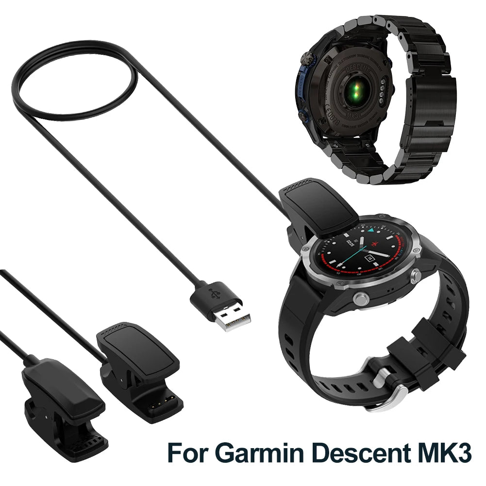 1/2PCS USB Charging Cable Line 1M Charger Dock Station Clip Cradle Smartwatch Charger Cord for Garmin Descent MK3 Mk3I