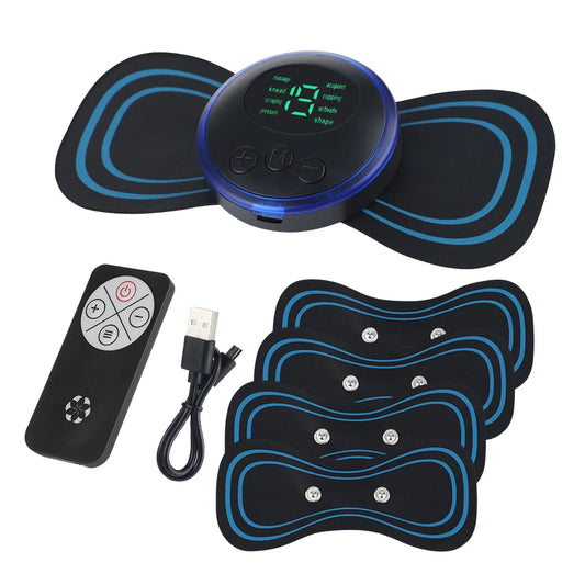 EMS Electric Neck Massager Back Shoulder Remote Control Leg Massage Pad Body Muscles Relaxation TENS Pads Fatigue Relief Patches