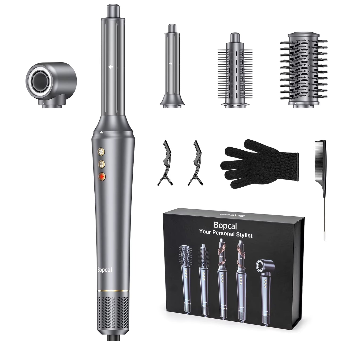 5 in 1 Hair Dryer Hot Air Comb Electric Hair Curling Iron 1200W High Speed Blower Multifunctional Styling Tools Hairdryer