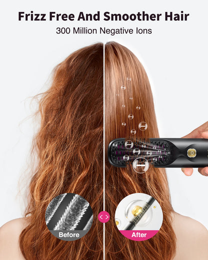 Cordless Hair Straightener Brush 450°F Adjustable Temp 30S Fast Heating 10000Mah Wireless Straightening Comb for Adult Kids