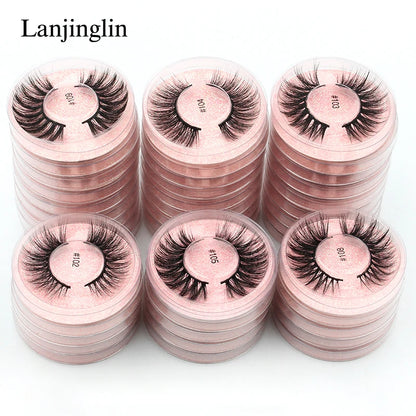 Mink Lashes Bulk Wholesale 10/50/100 Pairs 3D Mink Eyelashes Natural Fluffy False Eyelashes Pack Makeup Soft Thick Fake Lashes