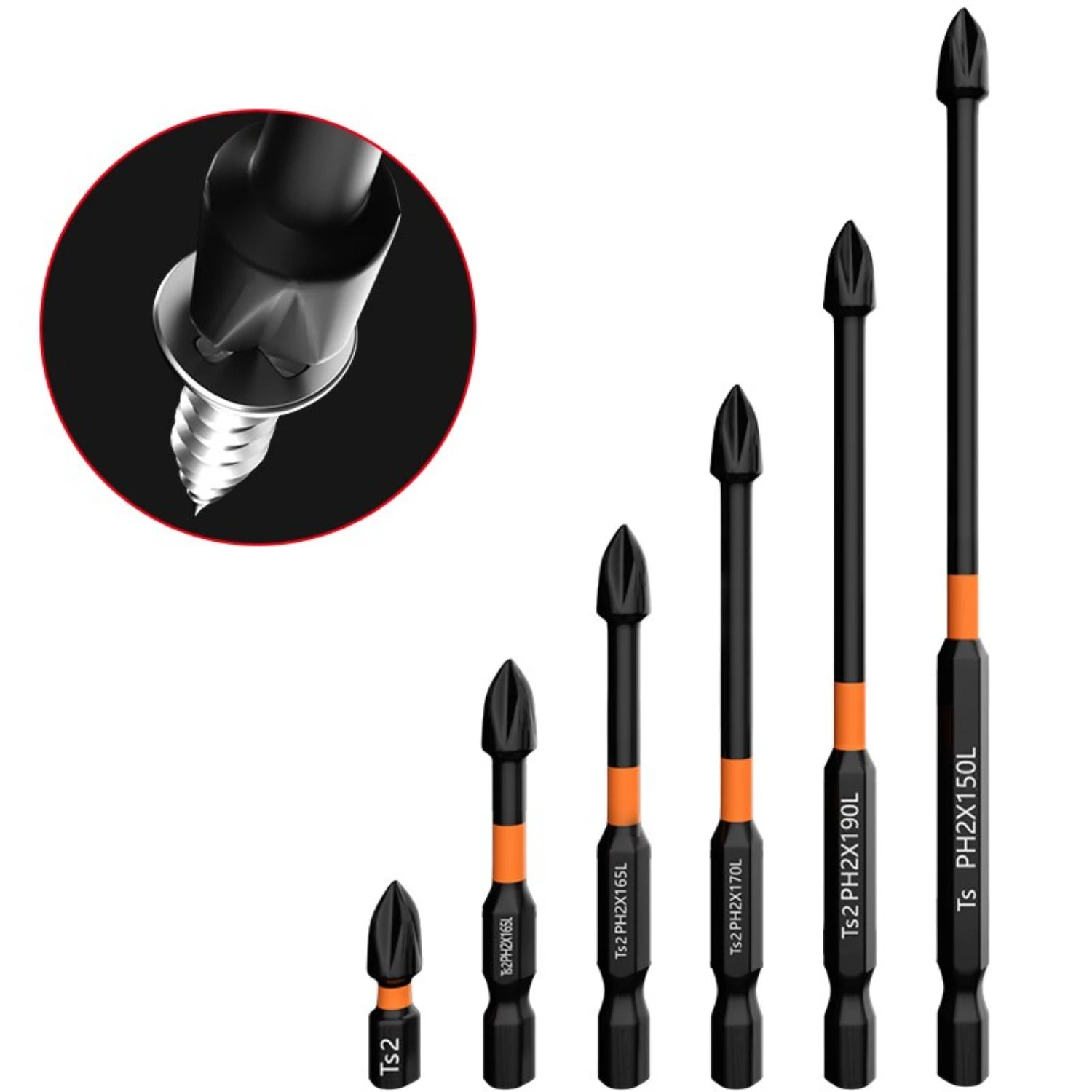 6PCS Cross Screwdriver Strong anti Slip High Hardness Screwdriver Tool Drill Extended Hexagonal