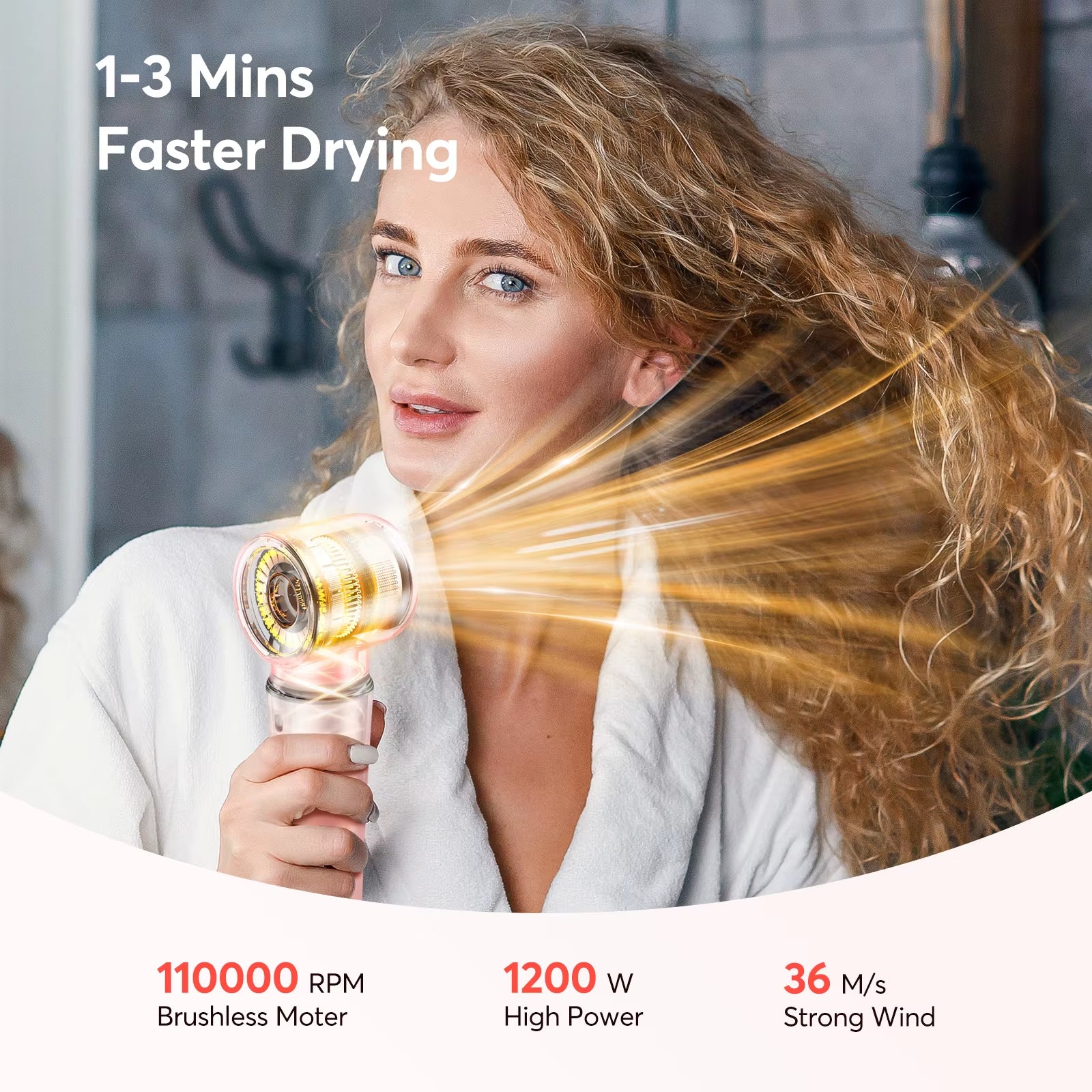 5 in 1 Hair Dryer Hot Air Comb Electric Hair Curling Iron 1200W High Speed Blower Multifunctional Styling Tools Hairdryer