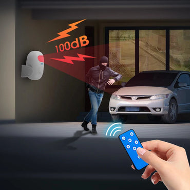 Wireless Burglar Alarm PIR Motion Detector with 100Db Alarm Sound PIR Motion Sensor LED, Infrared Welcome Alarm Detector