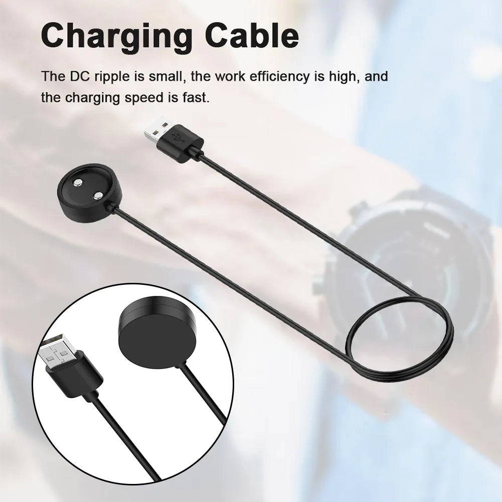 1 M Magnetic USB Charging Cable Smart Watch Charger Dock 2 PIN Charger Adapter for Suunto 9 Peak Pro/Suunto Vertical/Suunto Race