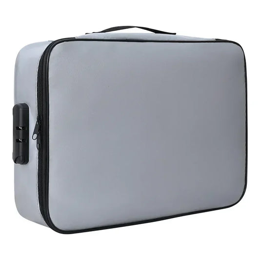 ID Storage Bag with Lock Fireproof Document Bag Briefcase Fireproof Waterproof Document Storage Storage Bag under Desk Drawers