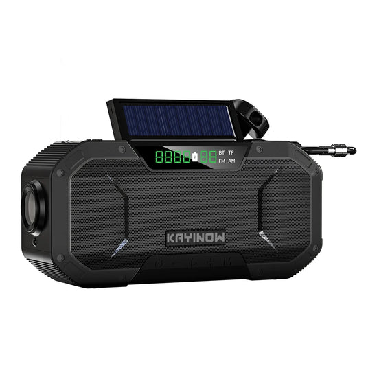 Solar Hand Crank Radio 5000Mah Power Bank Emergency Radio Bluetooth-Compatible SOS Alarm Super-Bright Flashlight for Outdoor