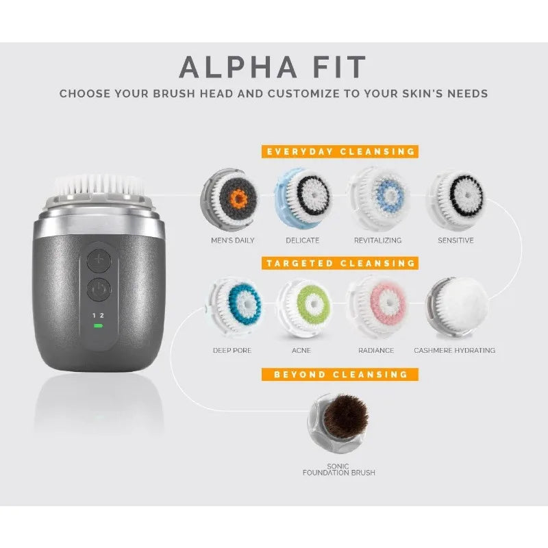 Alpha FIT Men'S Sonic Facial Skin Cleansing Brush System