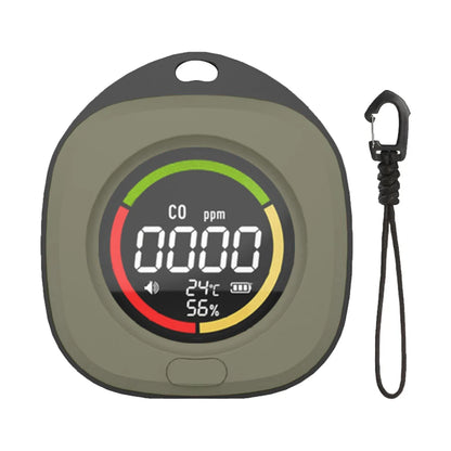 3 in 1 Portable Gas Detector Rechargeable CO Air Quality Monitor 120HR Standby CO Detector Alarm Temp Humidity Sensor for Travel