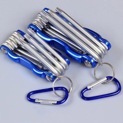Portable Folding Hex Wrench Allen Set Metal Metric System Torx Hexagonal Spanner Screwdriver Hex Key High Quality Hand Tool Tool