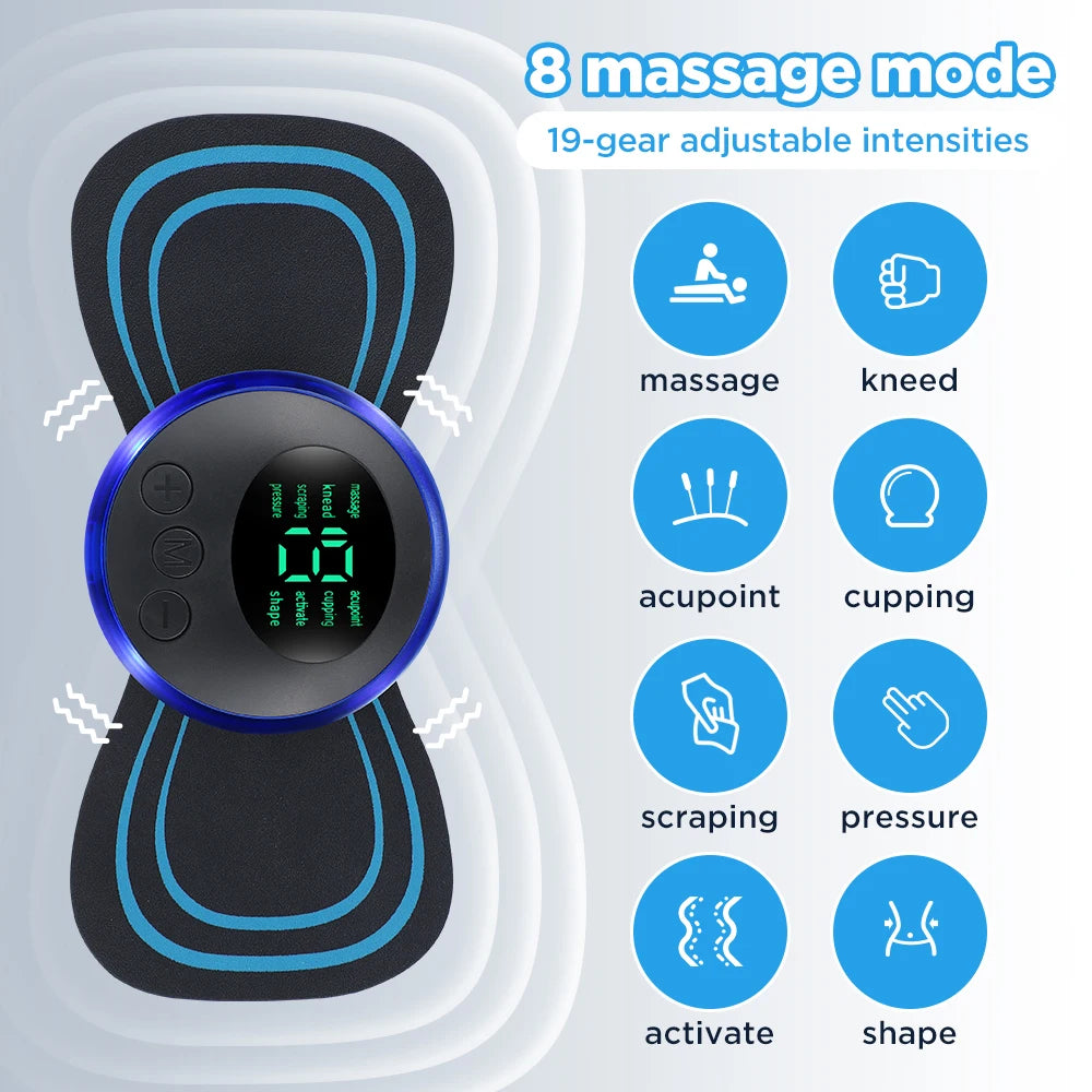 EMS Electric Neck Massager Back Shoulder Remote Control Leg Massage Pad Body Muscles Relaxation TENS Pads Fatigue Relief Patches
