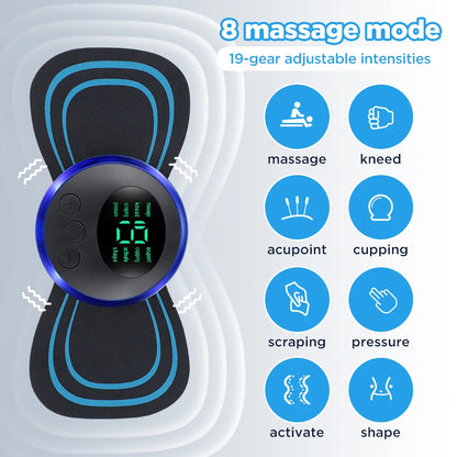EMS Electric Neck Massager Back Shoulder Remote Control Leg Massage Pad Body Muscles Relaxation TENS Pads Fatigue Relief Patches