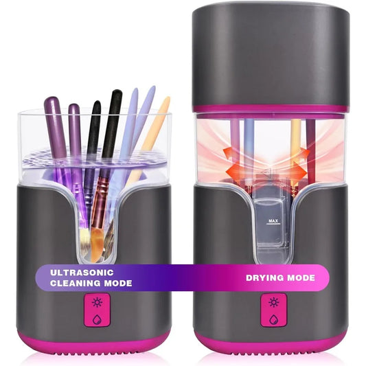 2 in 1 Electric Makeup Brush Cleaner Ultrasonic Cleaner Machine with 95 Hot Air Cycle Dryer Ultra Fast Effective Make up Brush